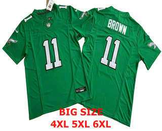 Men%27s Philadelphia Eagles #11 AJ Brown Kelly Green FUSE Vapor Limited Throwback Jersey->philadelphia eagles->NFL Jersey